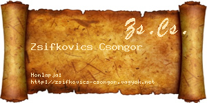 Zsifkovics Csongor névjegykártya